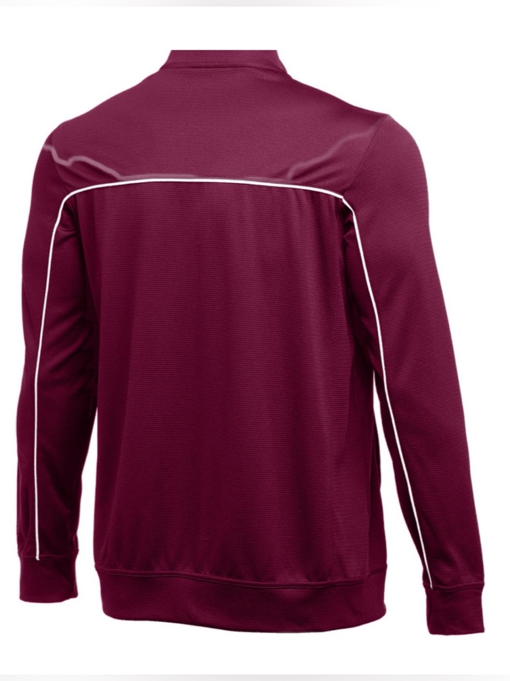 Men's Lightweight Maroon Track Jacket with White Piping